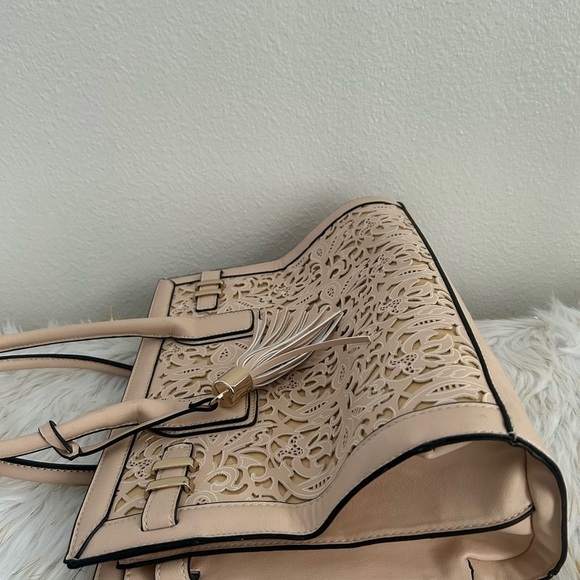 Aldo Cream Tote Bag with Tassel - Picture 4 of 7